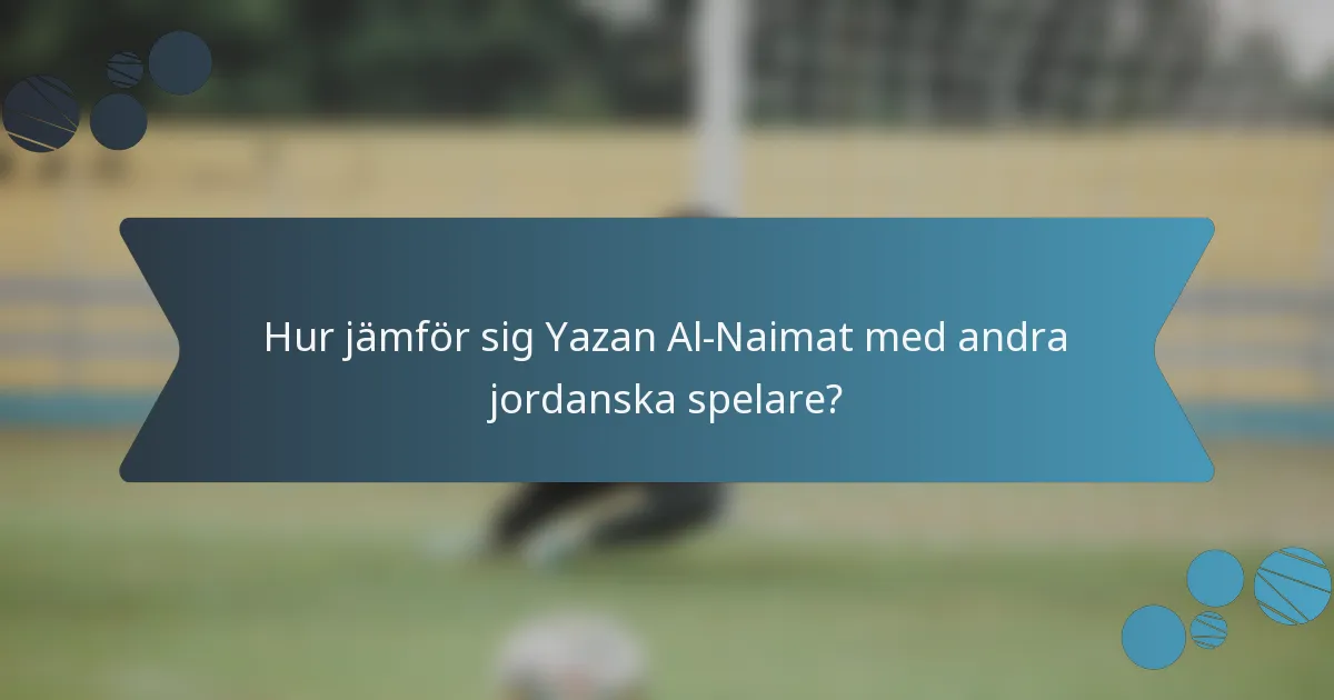 Hur jämför sig Yazan Al-Naimat med andra jordanska spelare?