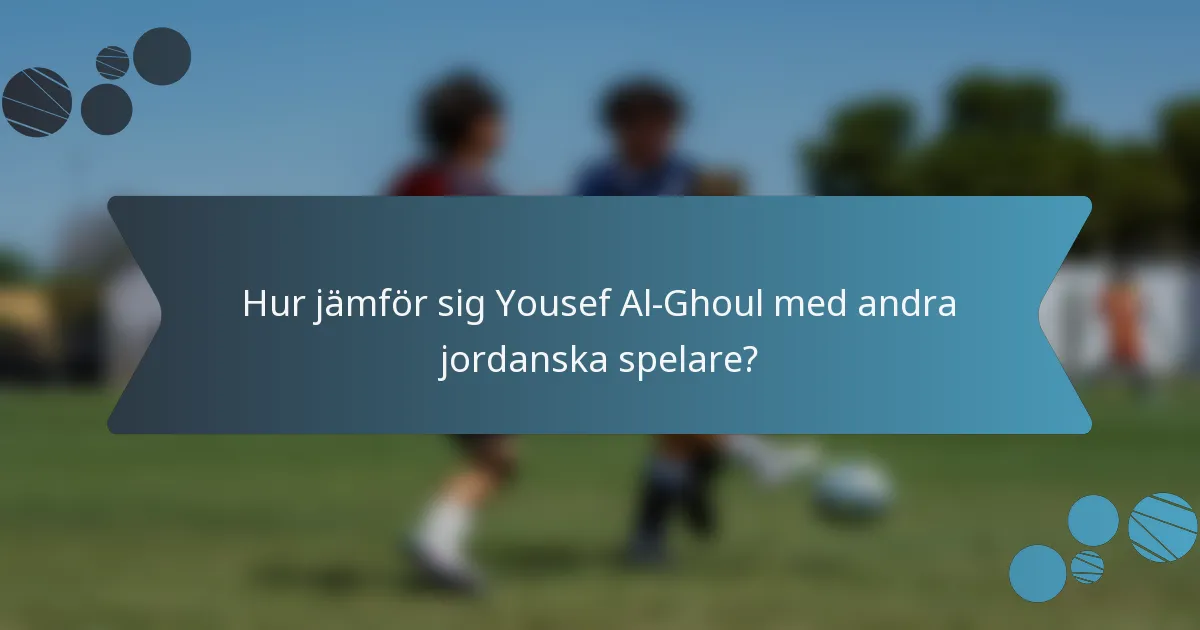 Hur jämför sig Yousef Al-Ghoul med andra jordanska spelare?