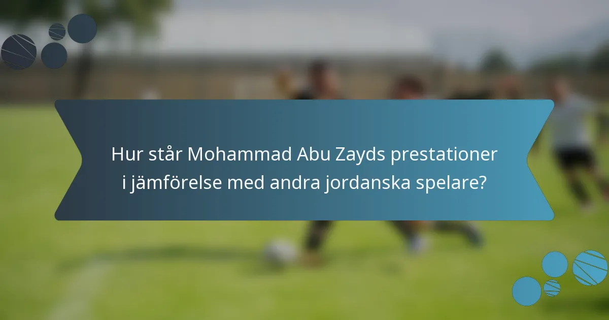 Hur står Mohammad Abu Zayds prestationer i jämförelse med andra jordanska spelare?