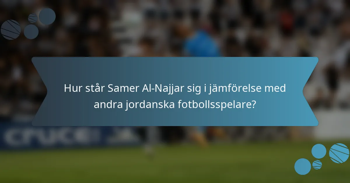 Hur står Samer Al-Najjar sig i jämförelse med andra jordanska fotbollsspelare?