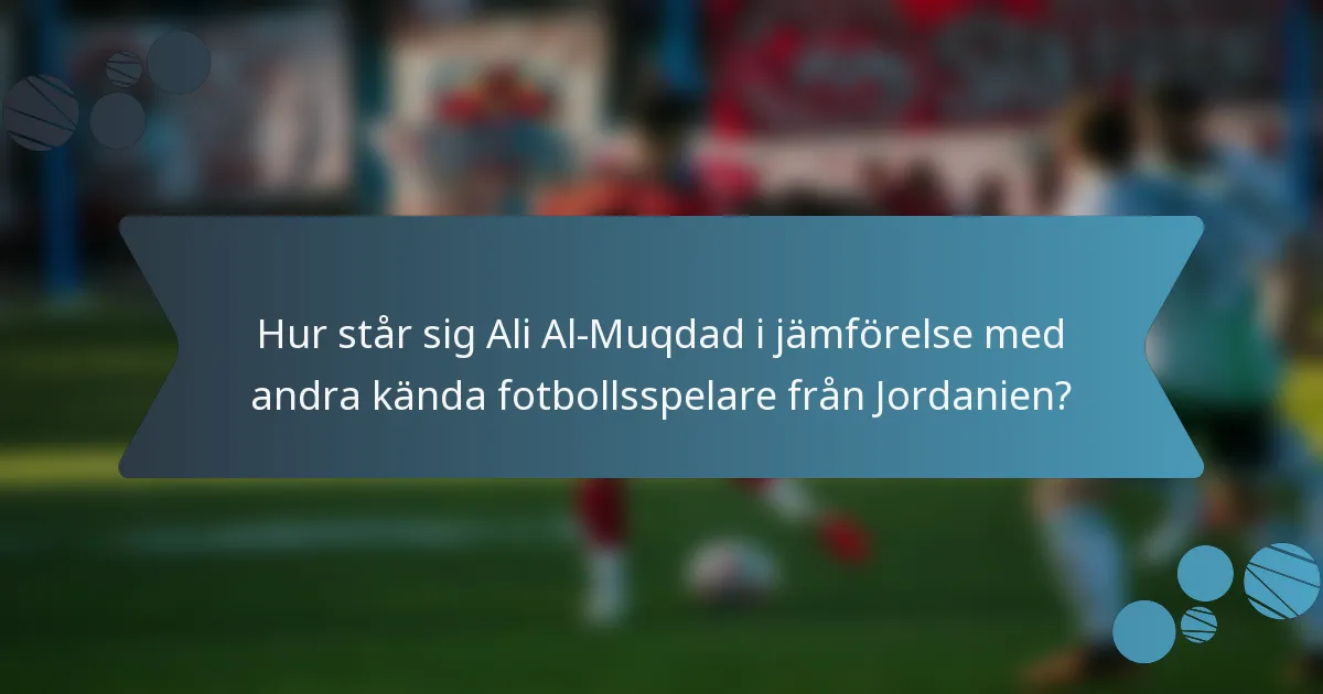 Hur står sig Ali Al-Muqdad i jämförelse med andra kända fotbollsspelare från Jordanien?