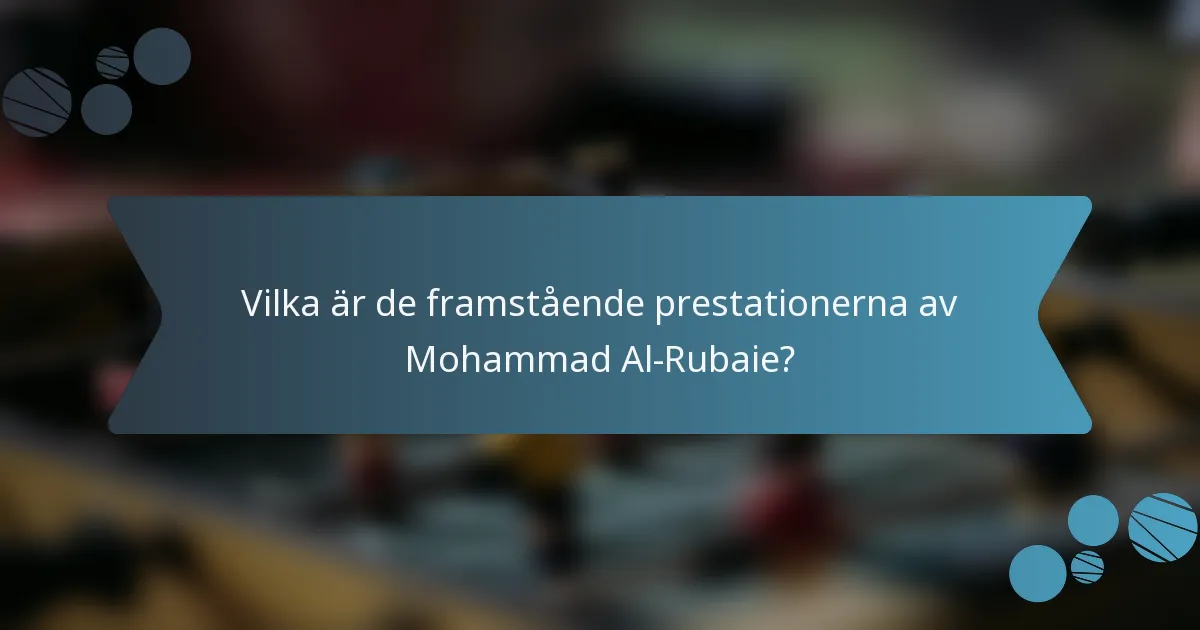 Vilka är de framstående prestationerna av Mohammad Al-Rubaie?