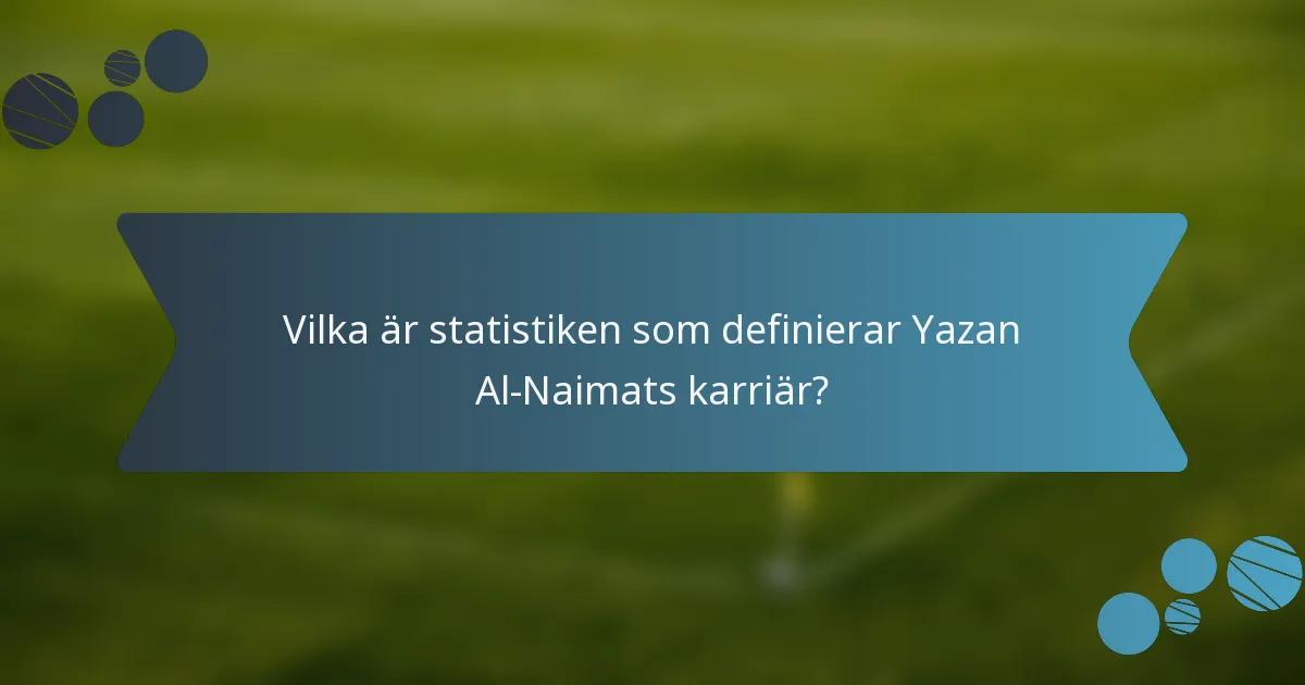 Vilka är statistiken som definierar Yazan Al-Naimats karriär?