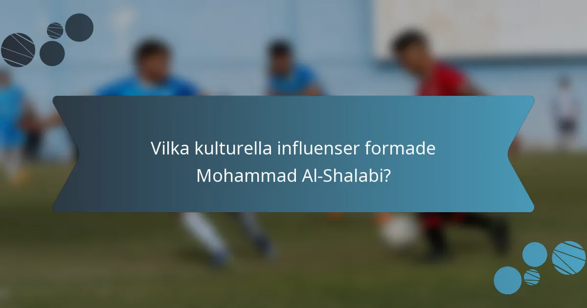 Vilka kulturella influenser formade Mohammad Al-Shalabi?