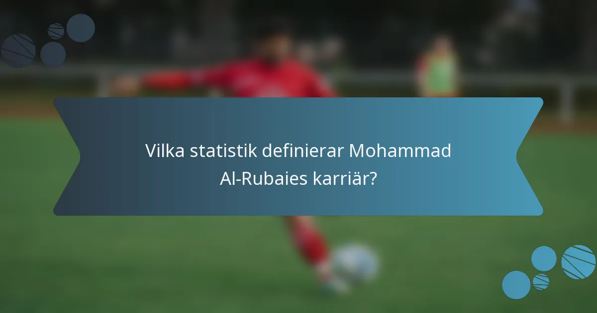 Vilka statistik definierar Mohammad Al-Rubaies karriär?