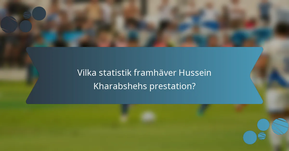 Vilka statistik framhäver Hussein Kharabshehs prestation?