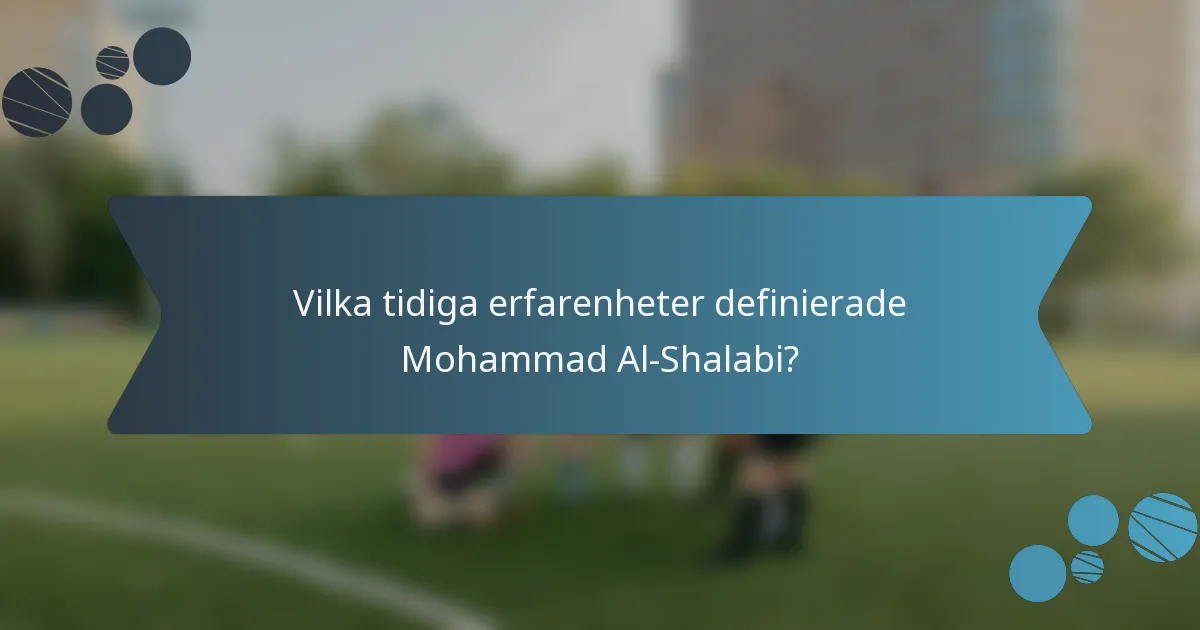 Vilka tidiga erfarenheter definierade Mohammad Al-Shalabi?