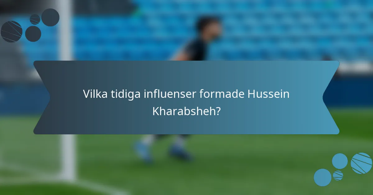 Vilka tidiga influenser formade Hussein Kharabsheh?