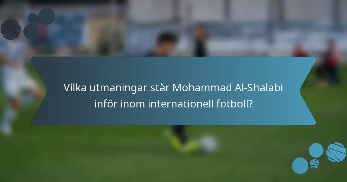 Vilka utmaningar står Mohammad Al-Shalabi inför inom internationell fotboll?