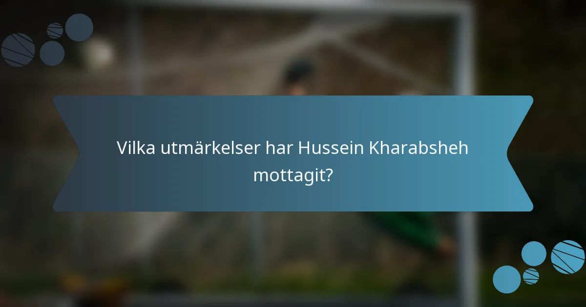 Vilka utmärkelser har Hussein Kharabsheh mottagit?