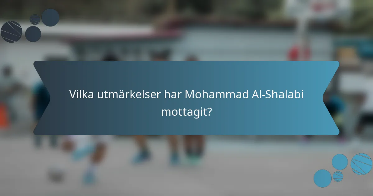 Vilka utmärkelser har Mohammad Al-Shalabi mottagit?